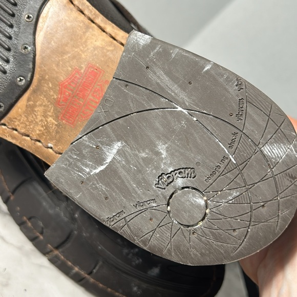 Men’s Harley-Davidson brown leather ankle zip on boots VIBRAM soles SZ 10.5 - Picture 7 of 10